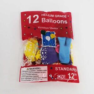 Factory Supply 12pcs Helium Grade Printed Balloons for Sale