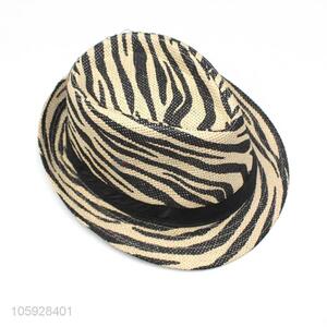 Fashion men women decorate summer animal print fedora paper straw hat