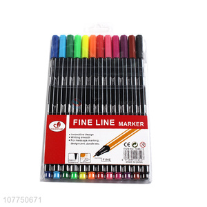 New arrival 12 colors fine line markers permanent fine liner