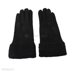 Online wholesale men winter thickened thermal windproof teddy fleece gloves