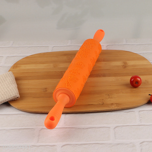 Top selling christmas cookie embossing silicone rolling pin wholesale