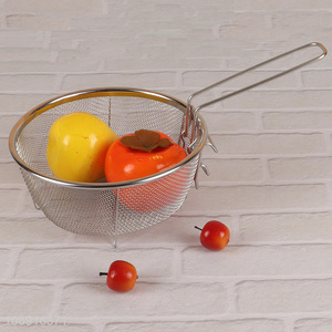 Factory price stainless steel vegetable fruits drain basket with handle