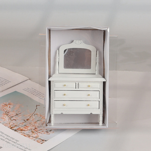 Wholesale <em>1</em>:12 scale doll house dresser solid wood makeup dressing table