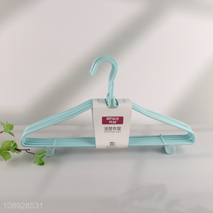 Hot products 10pcs PE coated metal clothes hanger for sale