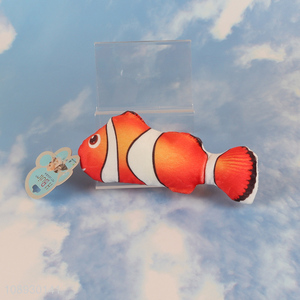 Hot Sale Artificial Fish Stuffed Clownfish Cat Toy for Indoor Cats