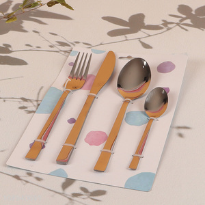 China Imports 4PCS Silver Stainless Steel Metal Flatware Cutlery Set