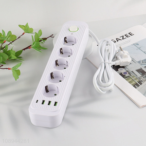 Online Wholesale EU Extension Socket Power Strip with 3 USB Charging Ports