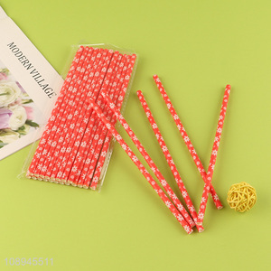 Hot Sale Christmas Paper Straws Snowflake Drinking Straws