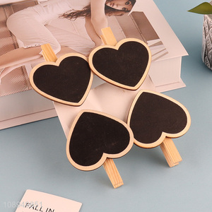 High Quality 4PCS Wooden Mini Chalkboard Clips for Memo, Note Taking