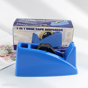 High Quality Durable 3-In-<em>1</em> Desktop Tape Dispenser with Pen Holder