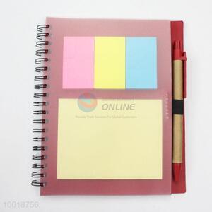 Wholesale Factory Outlet Red <em>Notebook</em> with Colourful Stick Note Pad and Pen