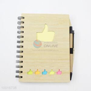 New Design High Quality Wood The Thumb Pattern <em>Notebook</em> With Pen/Stick Note Pad