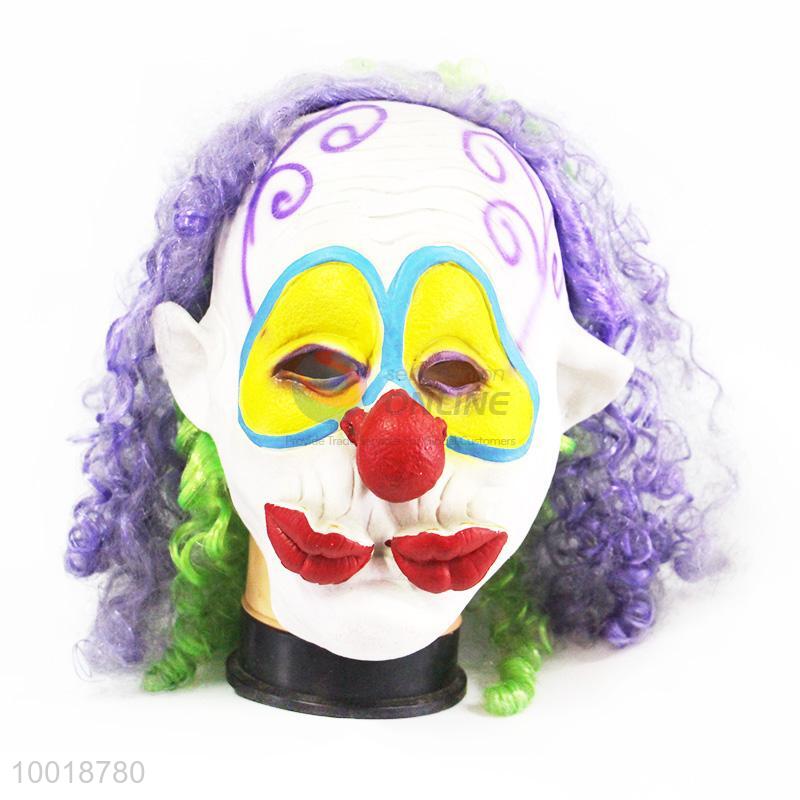 Ugly Clown With Purple Curly Hair Full Mask Sellersunion Online