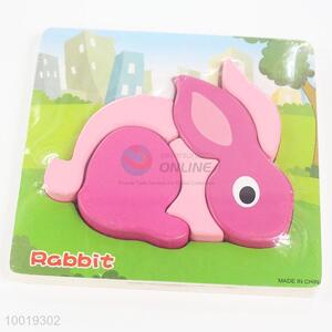 Pink Rabbit <em>Wood</em> Building Block Puzzle