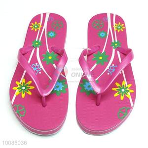 Summer cool rose red beach EVA lady flip flops wholesale