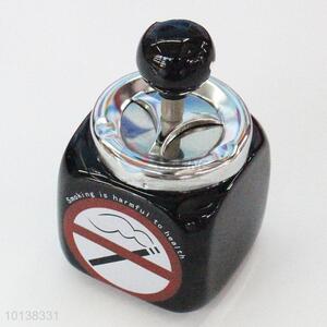 Black Ceramic Craft <em>Ashtray</em> with Cover