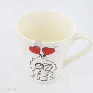 Printed White Ceramic Water Cup Tea Coffee Cup <em>Lover</em> Gift