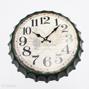 Wholesale bottle cap shape iron wall clock quartz clock