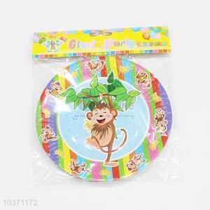 Party use 6pcs monkey paper plates