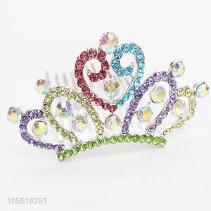 Competitive Price Hair Accessories Fashion <em>Jewellery</em> Colorful Rhinestone Crown Tiaras for Bride