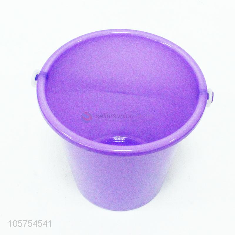 purple plastic bucket