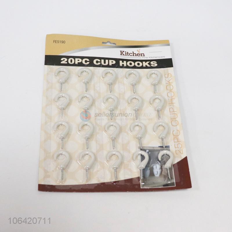 Good Quality 20pc Metal Plastic Cup Ceiling Screw Hook