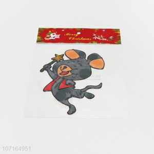 Cheap Christmas decoration animals mouse pvc window sticker