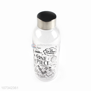 Custom 600 ml Cartoon Printing Flat Cover Water Bottle