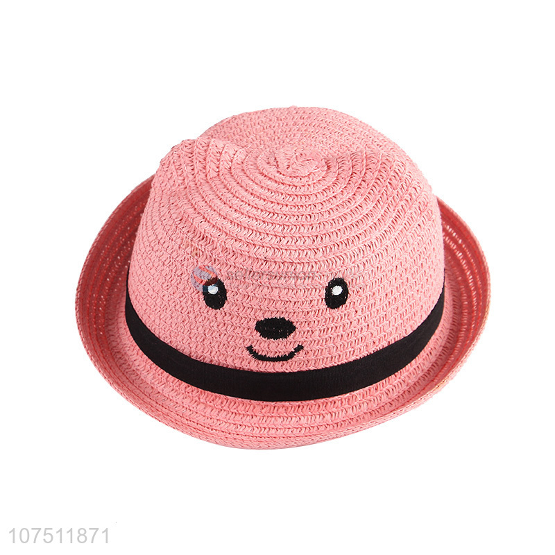 Wholesale Kids Straw Bear Hat