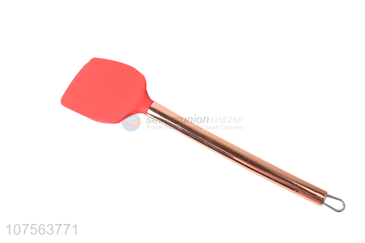 Factory price gold stainless steel handle silicone shovel cooking tools