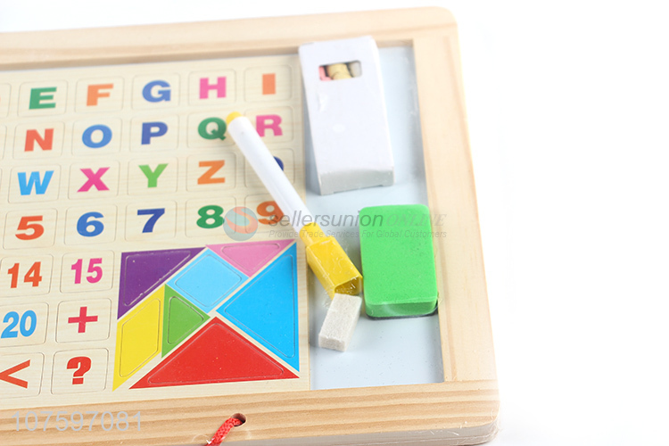 High quality diy magnetic wooden writing board toys with digit and letter