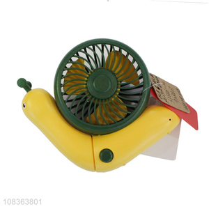 Factory supply cute snail shape <em>folding</em> fan rechargeable handheld fan