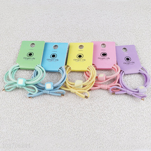 Good quality candy color fashion girls <em>bow</em> <em>tie</em> hair rope set for sale