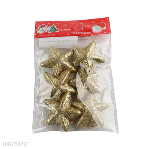 Factory supply <em>Christmas</em> tree hanging decoration glitter <em>star</em> ornaments