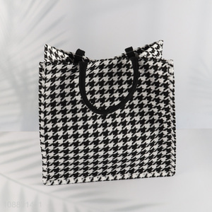 Good quality houndstooth tote bag casual canvas <em>handbag</em> laptop bag