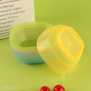 High quality 4pcs/set food grade plastic <em>bowls</em> stackable salad <em>bowls</em>