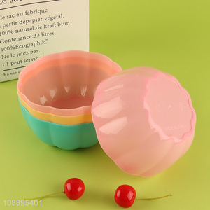 Good quality 4-piece colorful durable plastic <em>bowls</em> for cereal fruit