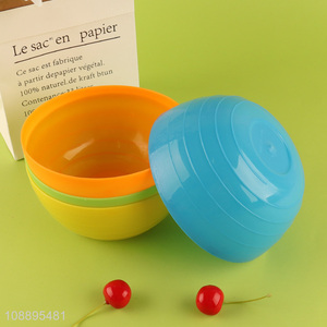 Hot selling 4pcs/set food grade plastic <em>bowls</em> stackable salad <em>bowls</em>