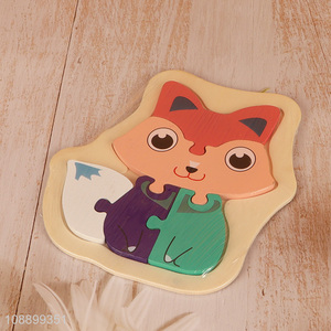 Low price fox shaped wooden 3d <em>puzzle</em> <em>toy</em> jigsaw toys