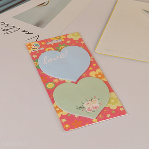 China supplier heart shape self-adhesive <em>sticky</em> <em>note</em> set for sale