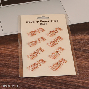 Good sale <em>love</em> letter 8pcs metal clips paper clips wholesale