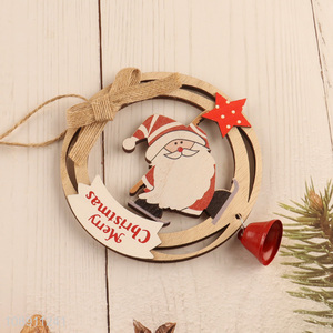 Wholesale Hollow Wooden Snowman <em>Christmas</em> Tree Hanging Ornament with <em>Bell</em>