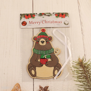 Wholesale Christmas Wooden Bear <em>Pendants</em> Hanging Painted Wooden <em>Pendants</em>