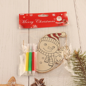 Wholesale DIY Coloring Christmas Wooden Ornament Wooden <em>Painting</em> Craft Kit