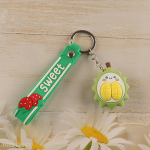 Wholesale 3D Cartoon Durian Silicone Key Chain Bag <em>Pendants</em>