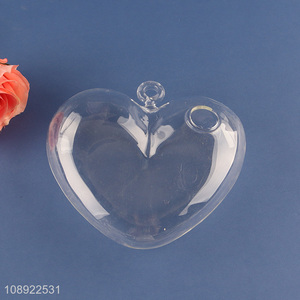 Hot sale heart shape glass hanging flower vase hydroponic vase