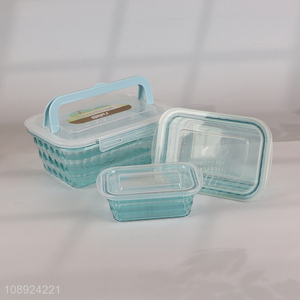 High quality 3pcs portable food storage <em>containers</em> refrigerator food crispers