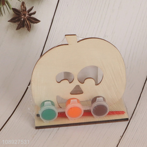 New Product DIY Halloween Pumpkin Wooden <em>Painting</em> Kit for Kids