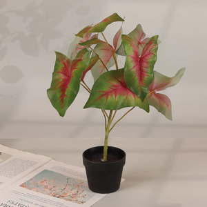 Good Quality 6 <em>Leaves</em> <em>Artificial</em> Potted Plant for Indoor Outdoor Decor