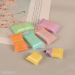 Most Popular 6 Colors Mini Candy Shape Highlighters for Kids Students